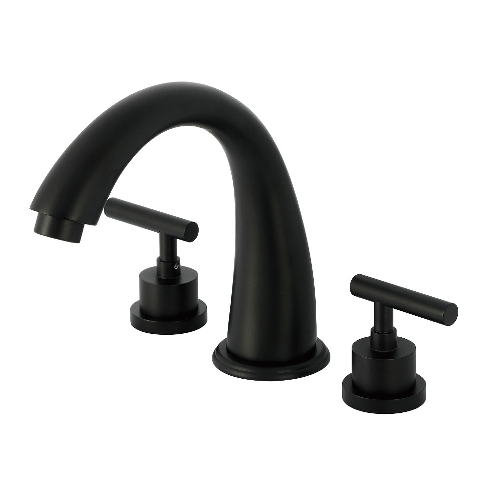 KS2360CML Manhattan Two-Handle Deck Mount Roman Tub Faucet - Matte Black