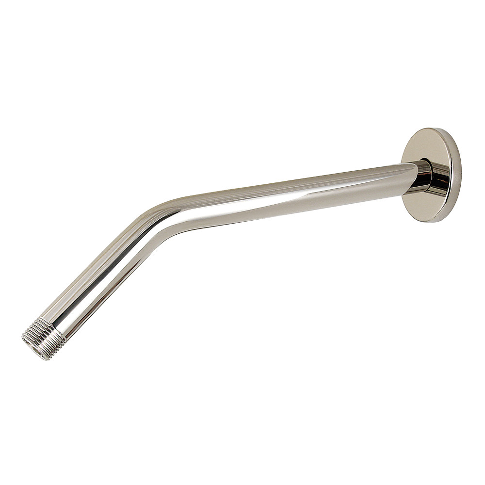 Shower Arm - Polished Nickel - 12 in. - Includes Round Flange - Durable Brass