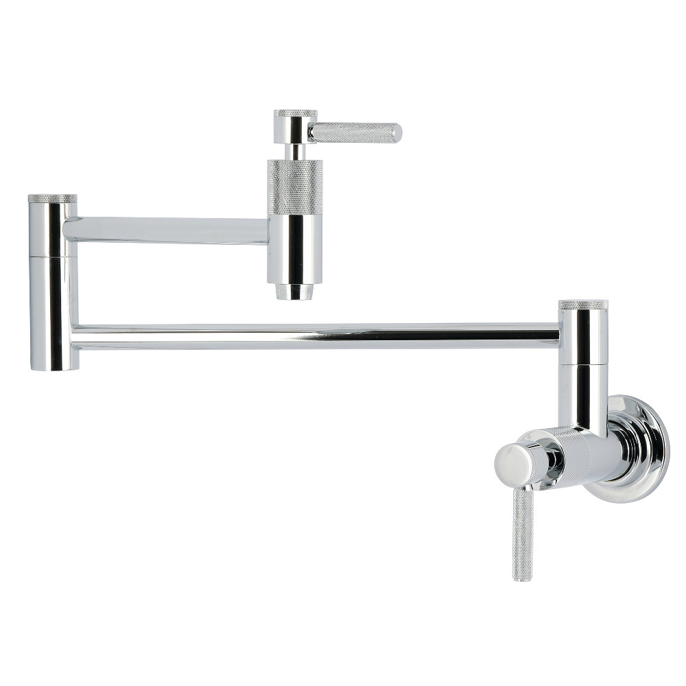 Picture of Kingston Brass KS8101KNL 13 x 2.62 x 9.75 in. Convergent Wall Mount Pot Filler Faucet with Knurled Handle - Polished Chrome