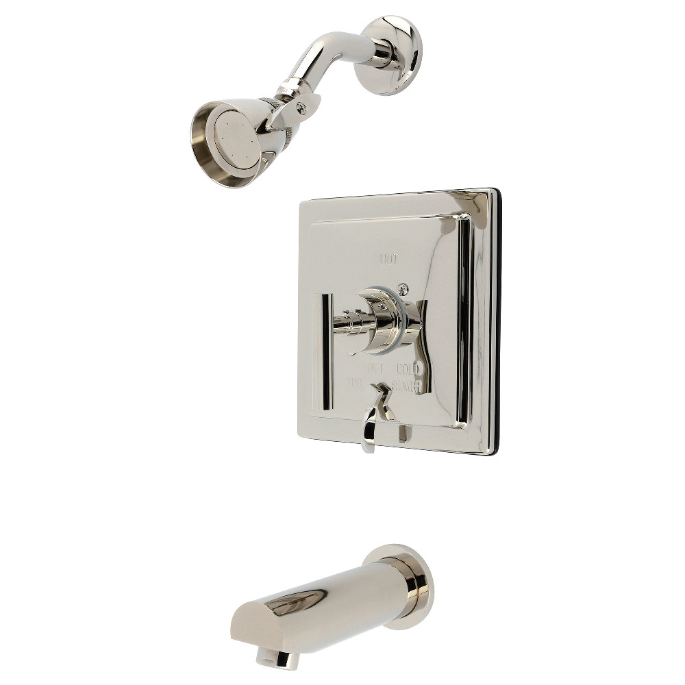 KB86560CML 7.12 x 7 x 7.5 in. Manhattan Single-Handle Pressure Balanced Tub & Shower Faucet - Polished Nickel