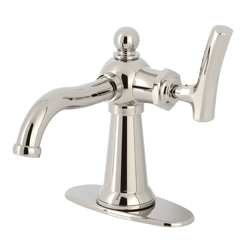 KSD3546TKL Hallerbos One-Handle Single-Hole Bathroom Faucet with Deck Plate & Push Pop-Up Drain - Polished Nickel
