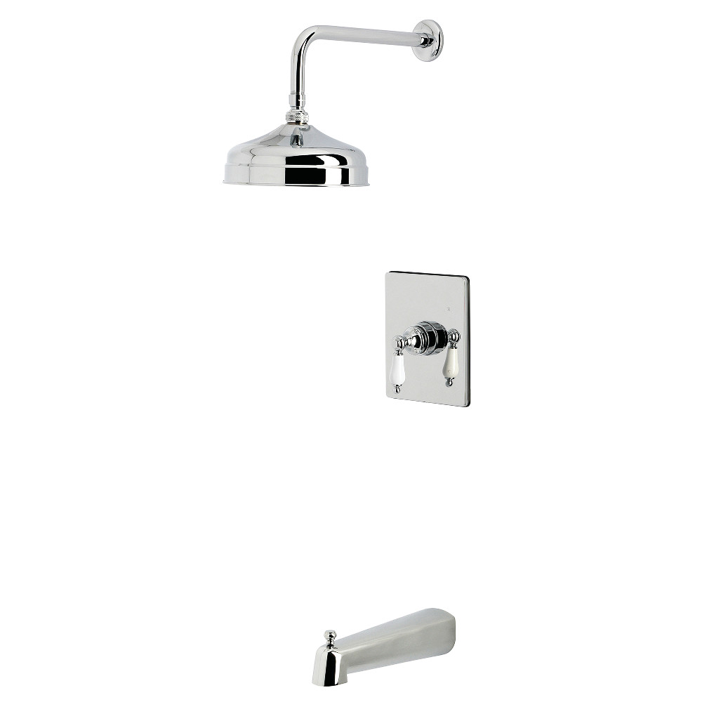 KB6341PL 12 x 6.75 x 10 in. Demure Single-Handle Pressure Balanced Tub & Shower Faucet - Polished Chrome
