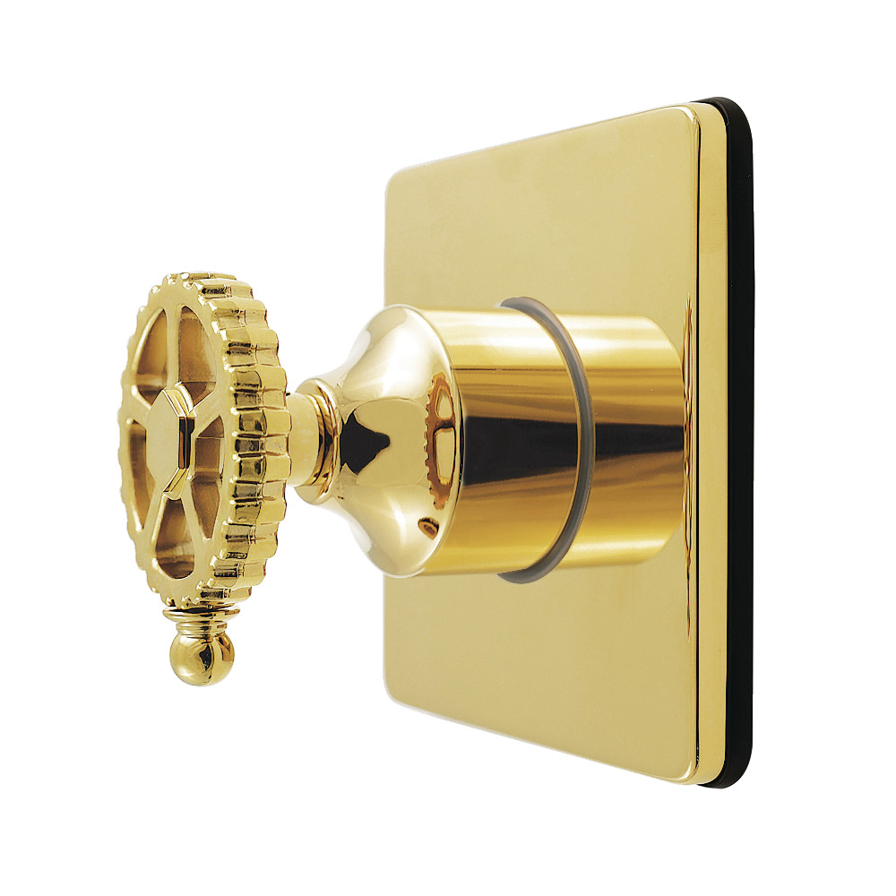 KS4042CG Fuller Single-Handle Six-Way Diverter Valve with Square Trim Kit - Polished Brass