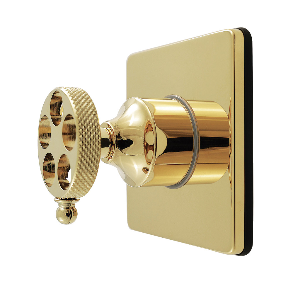 KS4042RKX Webb Single-Handle Six-Way Diverter Valve with Knurled Handle & Square Trim Kit - Polished Brass