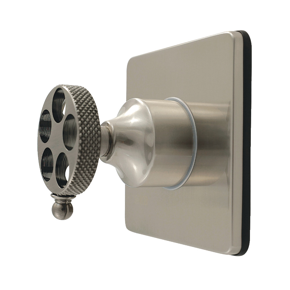 KS4048RKX Webb Single-Handle Six-Way Diverter Valve with Knurled Handle & Square Trim Kit - Brushed Nickel