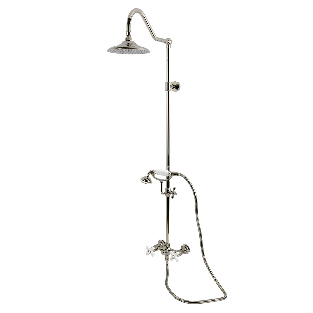 CCK3666PX Wall Mount Rain Drop Shower System with Hand Shower - Polished Nickel