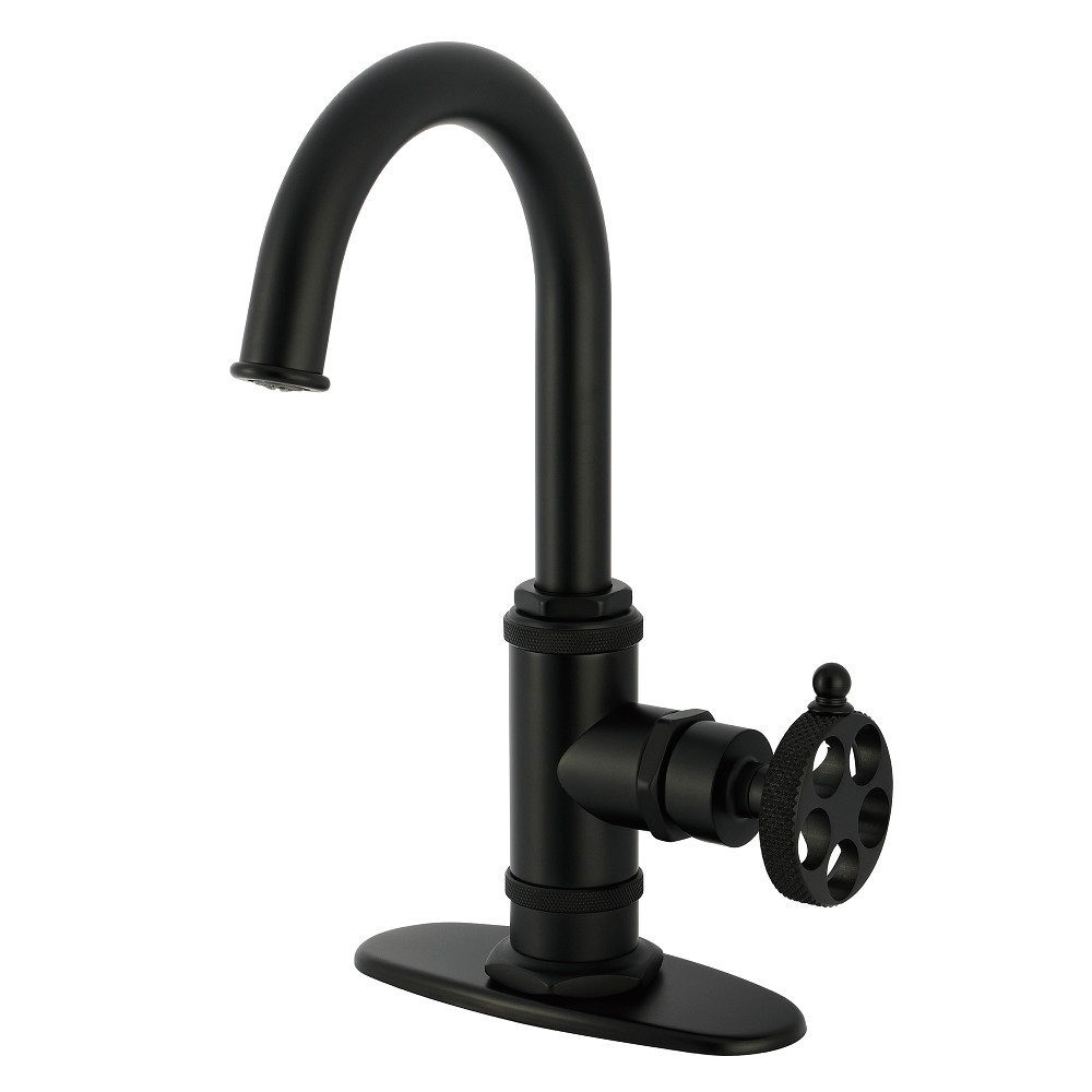 Picture of Kingston Brass KSD8500RKX Webb Single-Handle Bar Faucet with Knurled Handle - Matte Black