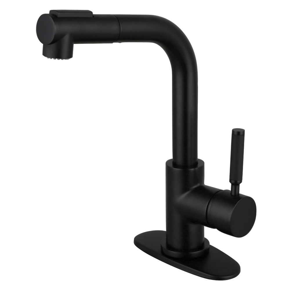 Picture of Kingston Brass LS2410DKL Kaiser Single-Handle Pull-Out Bar Faucet - Matte Black