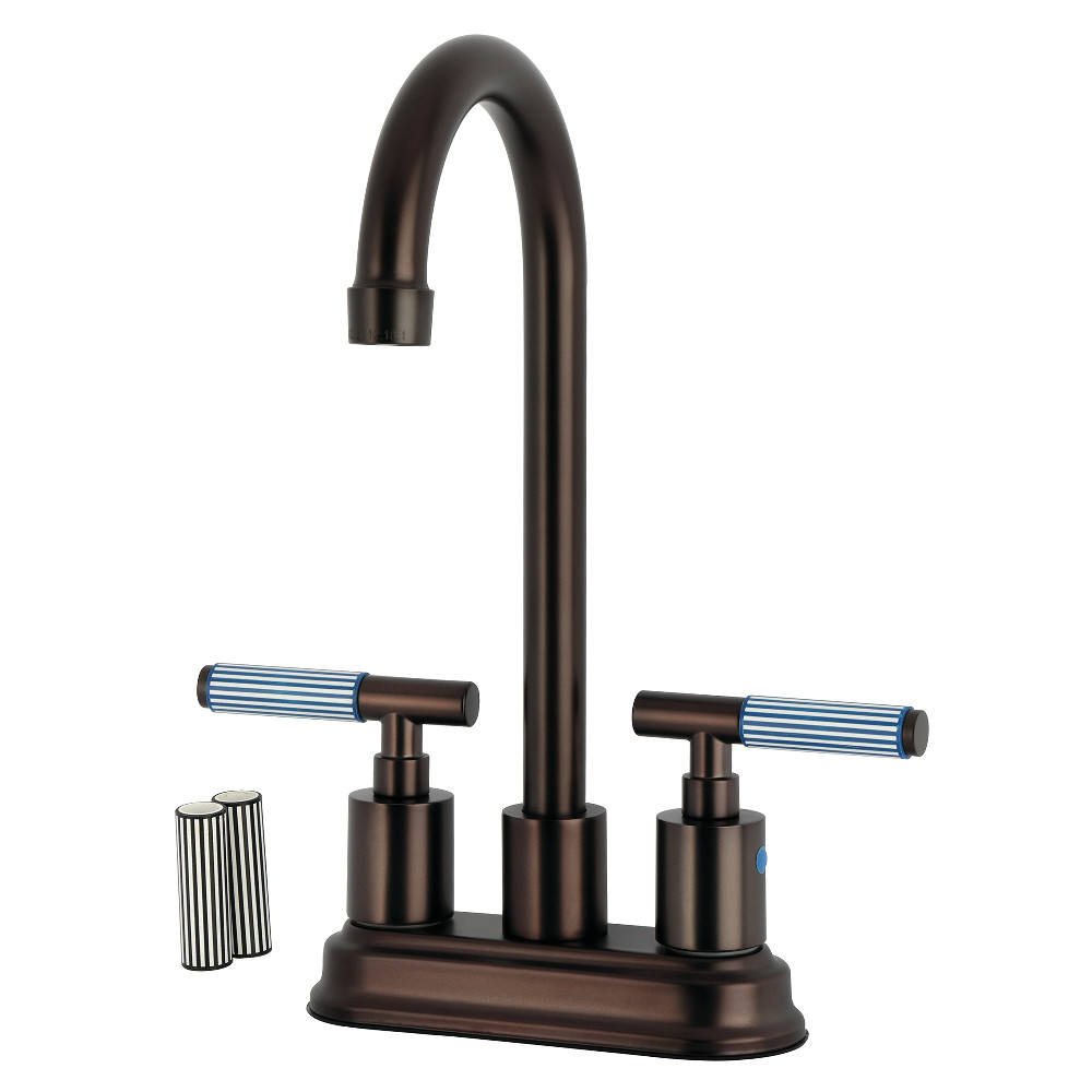 Picture of Kingston Brass KB8495KPS Verona Double-Handle 4 in. Center Set Bar Faucet - Oil Rubbed Bronze
