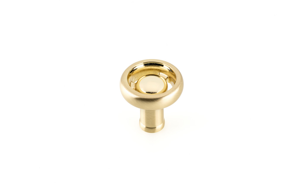 Industrialist Cabinet Knob - Brushed Brass - 36 mm - Durable Aluminum