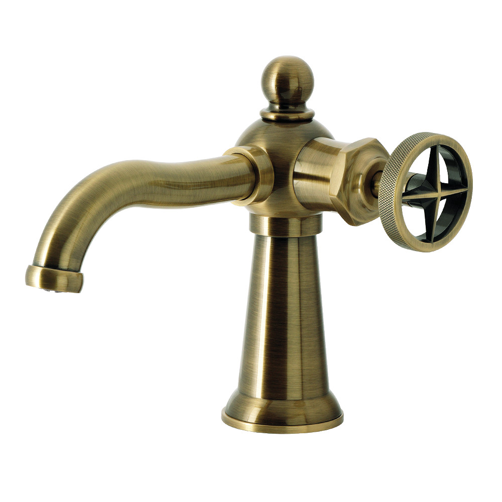 KS3543RNX Ostro One-Handle Single-Hole Bathroom Faucet with Push Pop-Up Drain - Antique Brass