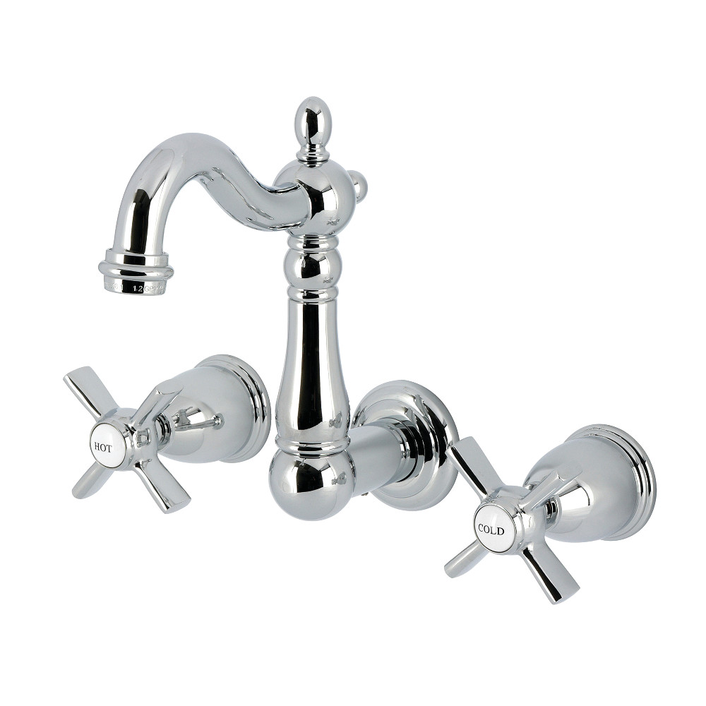KS1221ZX Millennium Double-Handle Wall Mount Bathroom Faucet - Polished Chrome