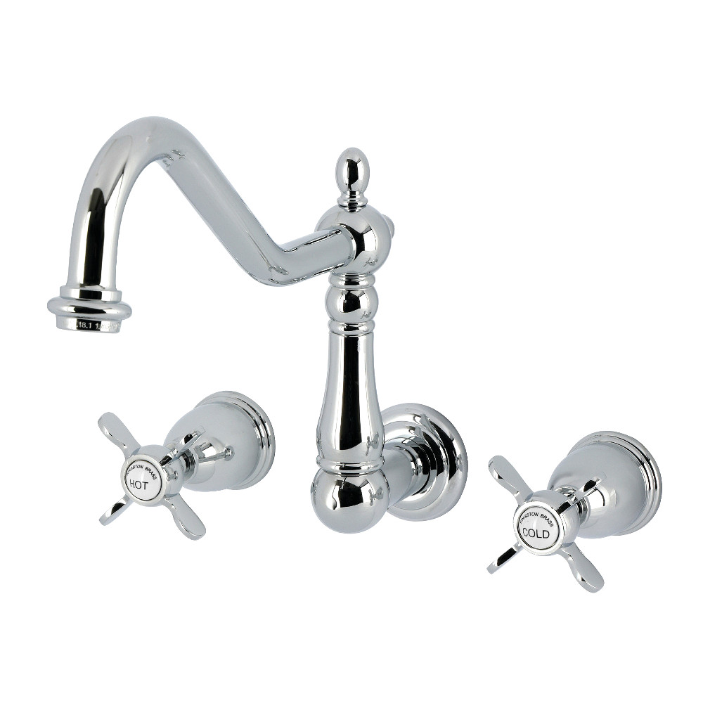 Picture of Kingston Brass KS1281BEX Essex Double-Handle Wall-Mount Kitchen Faucet - Polished Chrome