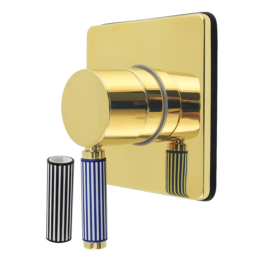 KS3042KPS Verona Single-Handle Three-Way Diverter Valve with Square Trim Kit - Polished Brass