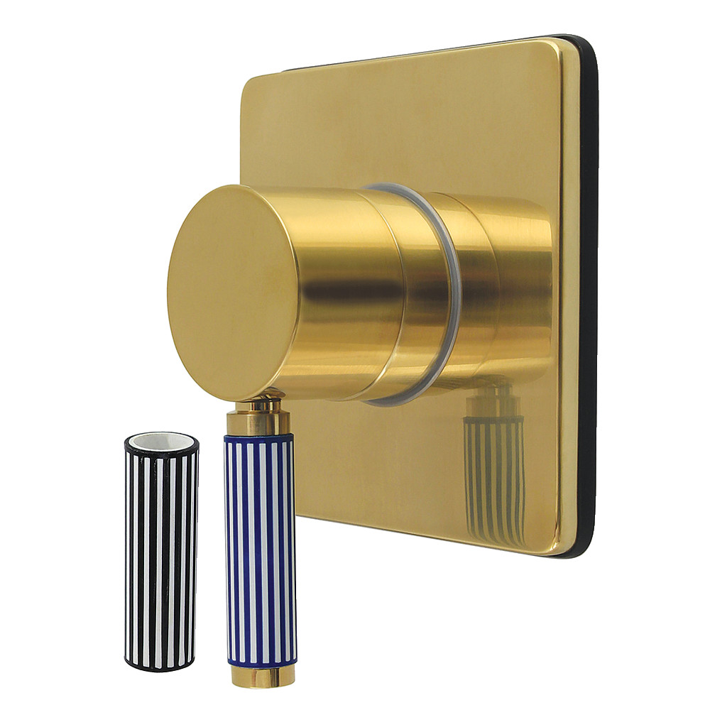 KS3047KPS Verona Single-Handle Three-Way Diverter Valve with Square Trim Kit - Brushed Brass