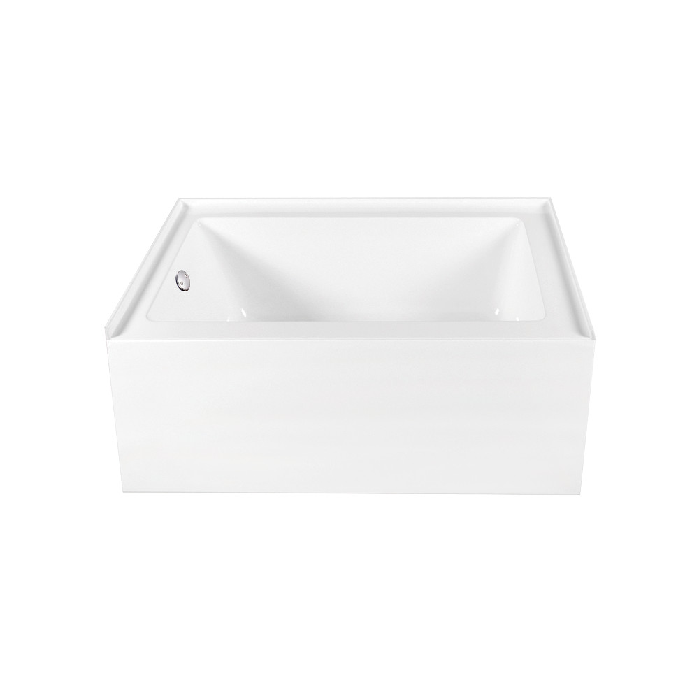 CVTAP603222L8 60 x 32 x 21.62 in. Acrylic Rectangular 3-Wall Alcove Tub Combo with Waste & Overflow Drain - Glossy White & Brushed Nickel