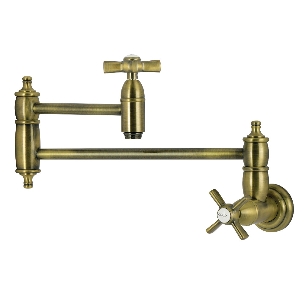 Picture of Kingston Brass KS3103ZX Millennium Wall Mount Pot Filler Faucet - Antique Brass
