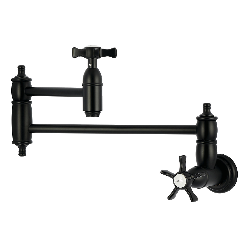 Picture of Kingston Brass KS3100NX Hamilton Wall Mount Pot Filler Faucet - Matte Black