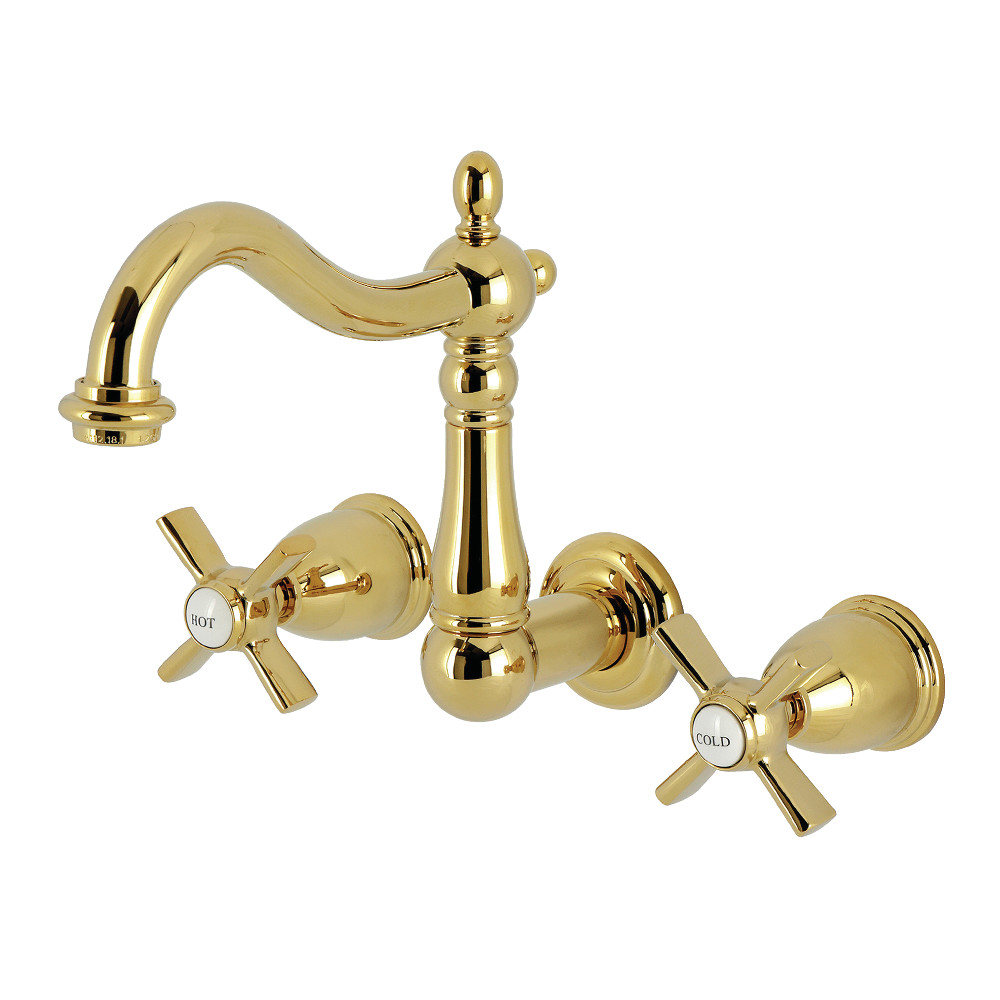 KS1222ZX Millennium Double-Handle Wall Mount Bathroom Faucet - Polished Brass