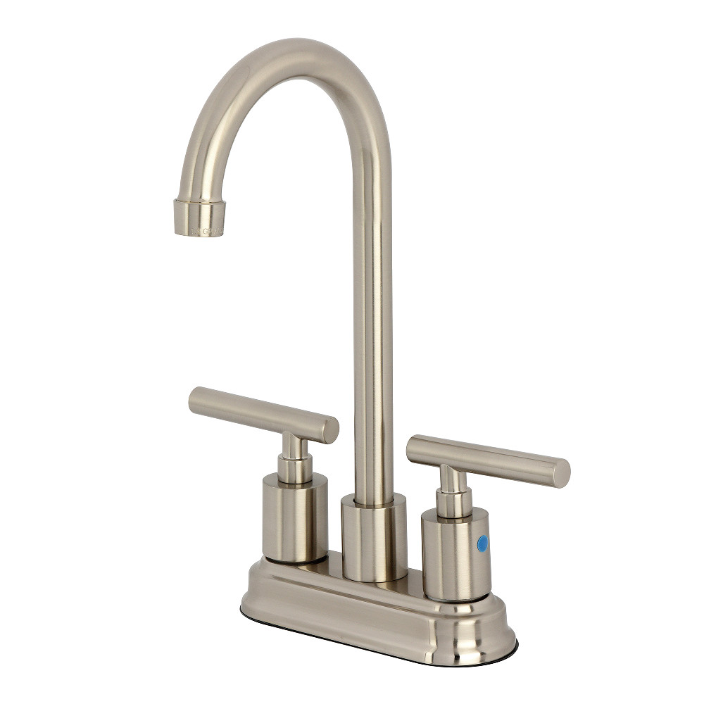 Picture of Kingston Brass KB8498CML Manhattan Double-Handle 4 in. Center Set Bar Faucet - Brushed Nickel