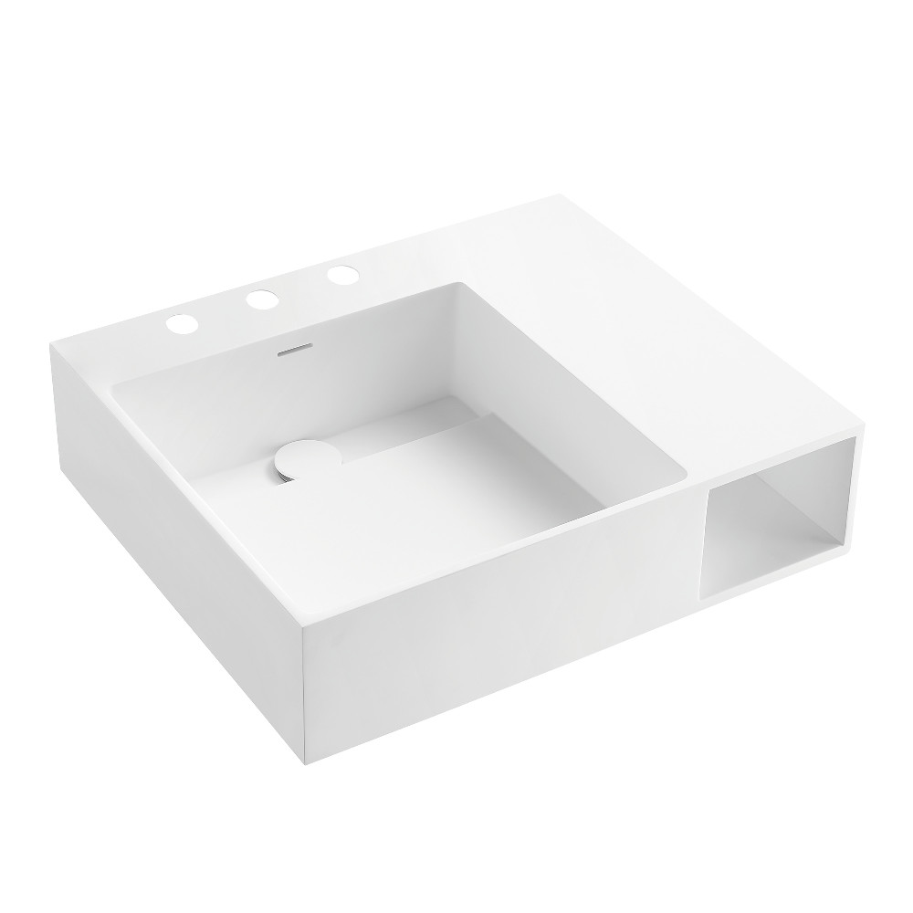 VPB3248SQA Gourmetier 24 in. Modern Solid Surface Console Sink - Matte White