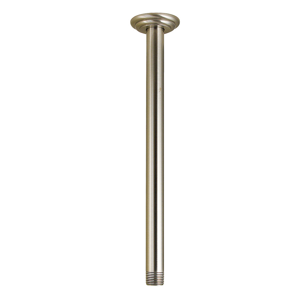K211C8 12 in. Rain Drop Ceiling Mount Shower Arm with Round Flange - Brushed Nickel