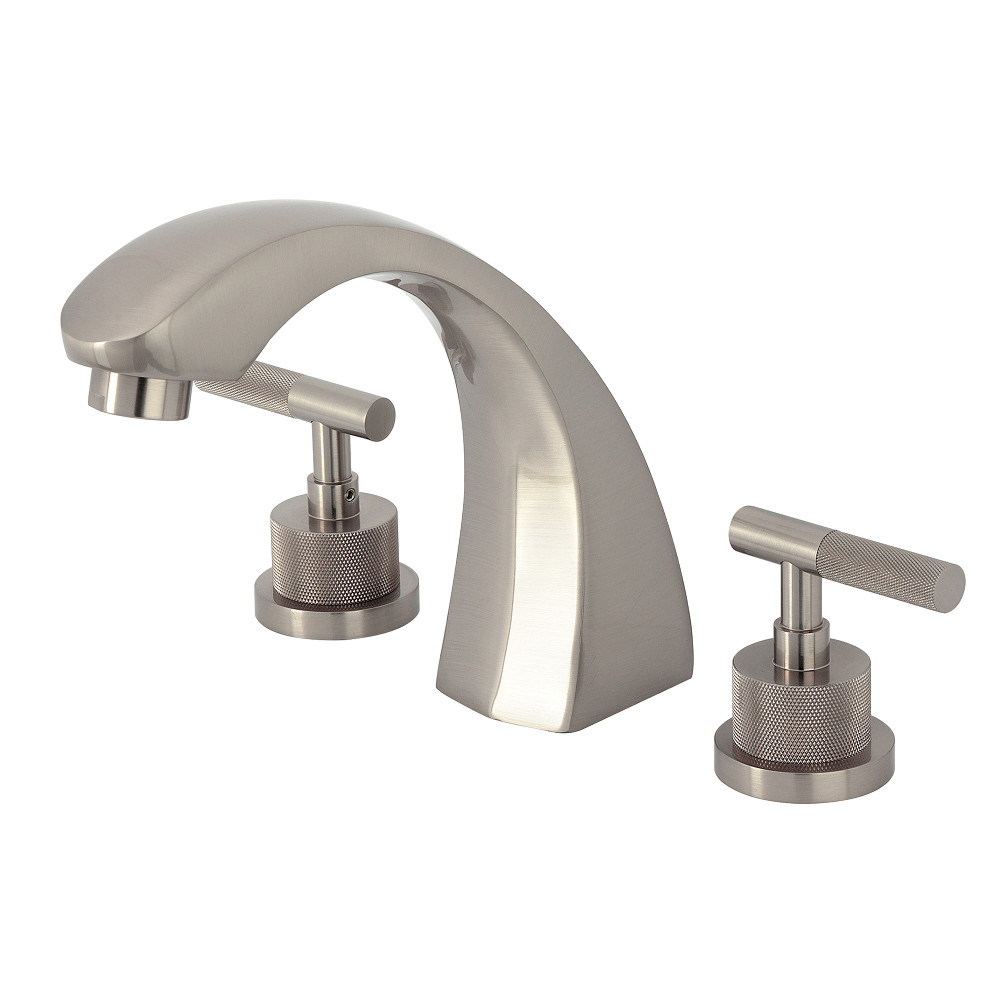 KS4368KNL Convergent Two-Handle Deck Mount Roman Tub Faucet with Knurled Handle - Brushed Nickel