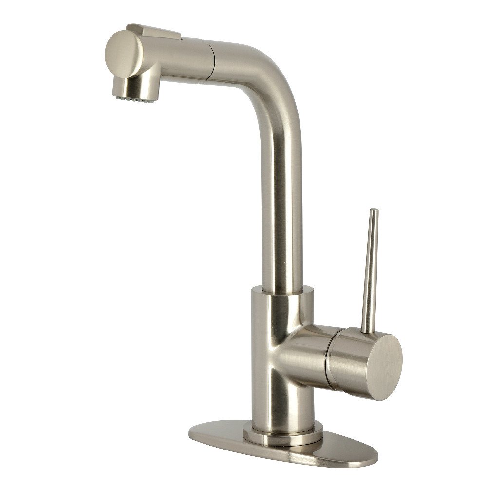Picture of Kingston Brass LS2418NYL York Single-Handle Pull-Out Bar Faucet - Brushed Nickel