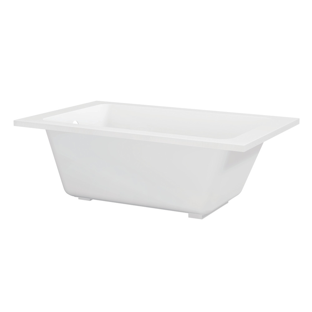 VTPN543219T 54 in. Acrylic Rectangular Drop-In Tub with Anti-Skid Surface - Glossy White