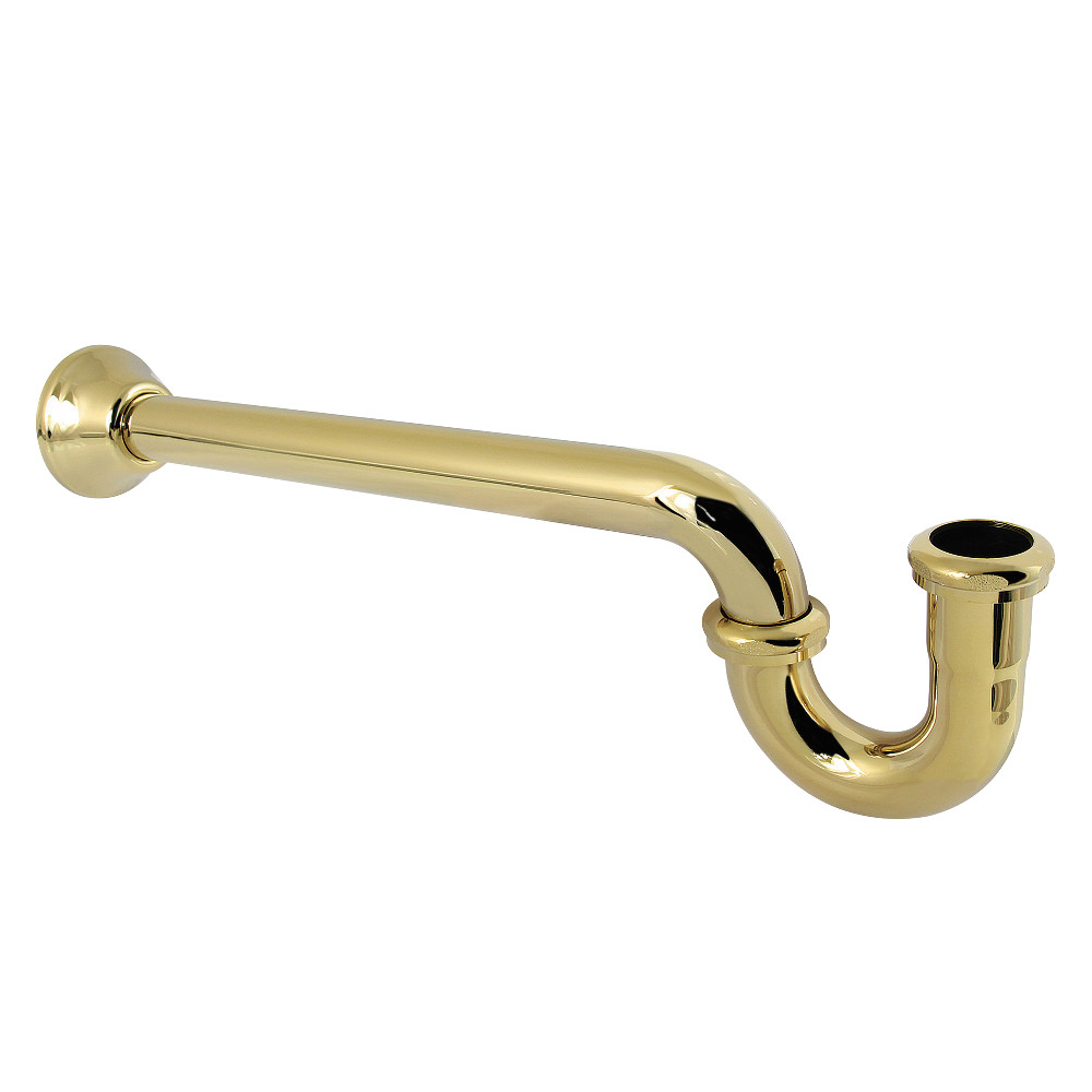 P-Trap with Bell Flange - Polished Brass - 18 in. Length - 18 Gauge - Durable Construction