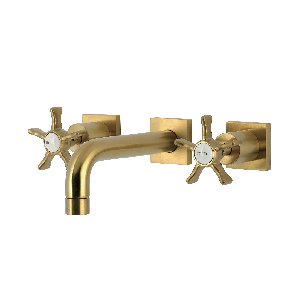 KS6127NX Hamilton Double-Handle Wall Mount Bathroom Faucet - Brushed Brass