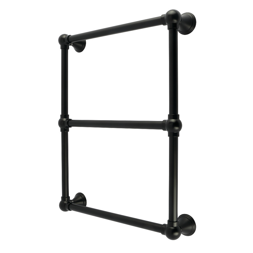 DTC24183MB Maximilien 18 x 24 in. Brass Wall Mount 3-Tier Towel Rack - Matte Black