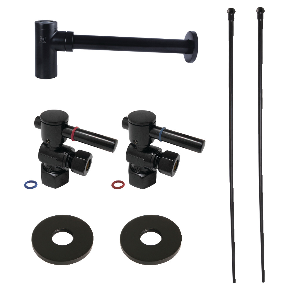 CC43100DLLKB40 2 x 4.81 x 30 in. Trimscape Modern Plumbing Sink Trim Kit with Bottle Trap - Matte Black
