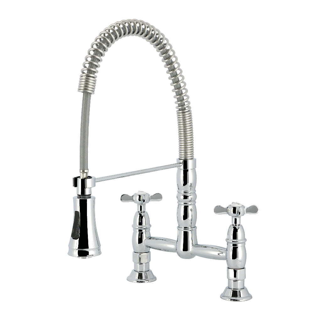GS1271BEX Essex Double-Handle Deck-Mount Pre-Rinse Bridge Kitchen Faucet - Polished Chrome