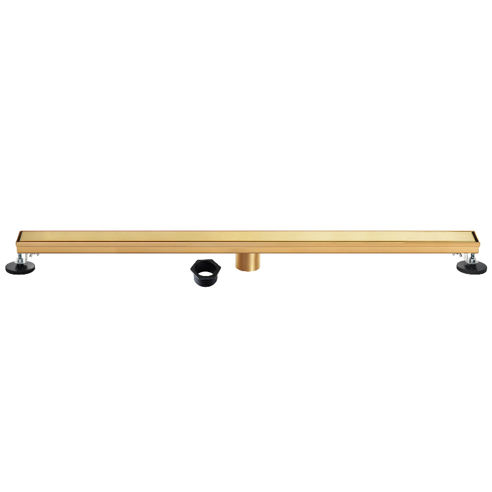 BSF6027 Watercourse 60 in. Stainless Steel Linear Shower Drain with Reversible Tile Insert & Flat Grate - Brushed Brass