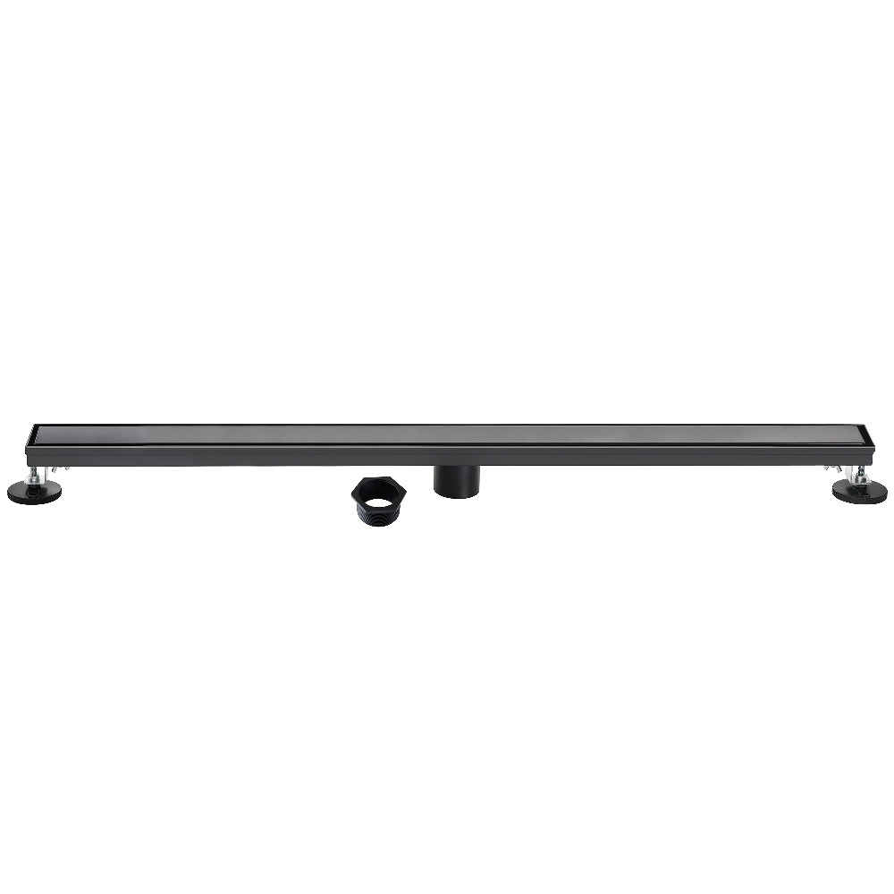 Watercourse 60in. Stainless Steel Linear Shower Drain - Matte Black - Reversible Tile Insert