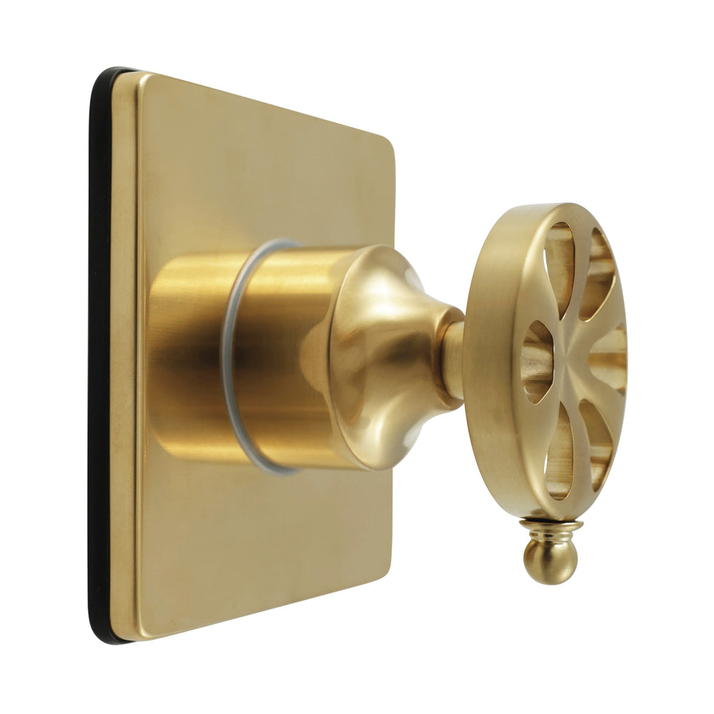 KS3047RX Belknap Single-Handle Three-Way Diverter Valve with Square Trim Kit, Brushed Brass