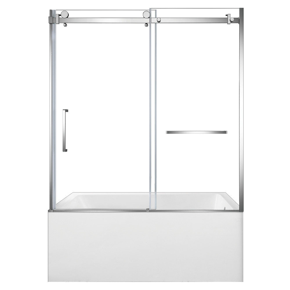 KVTAP603622R1 60 x 36 x 81.62 in. Acrylic Rectangular 3-Wall Alcove Tub Combo with Tub Door - White & Polished Chrome