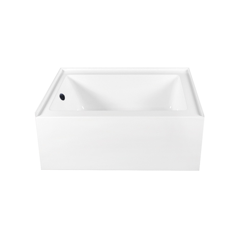 Acrylic Rectangular Alcove Tub Combo - Glossy White & Matte Black - 60in. x 32in. - Ergonomic Design
