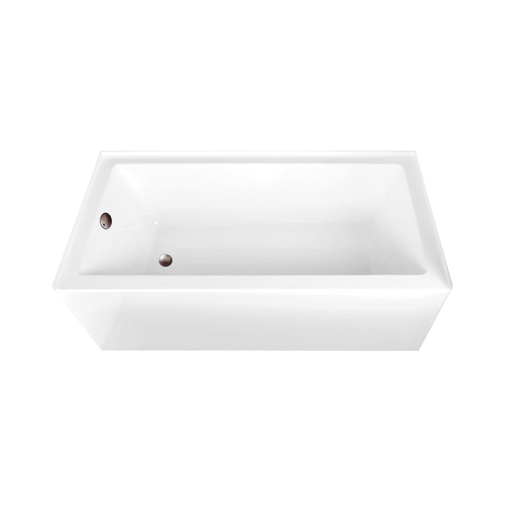 CVTAP663222L5 66 x 32 x 20.5 in. Acrylic Rectangular 3-Wall Alcove Tub Combo with Waste & Overflow Drain - Glossy White & Oil Rubbed Bronze