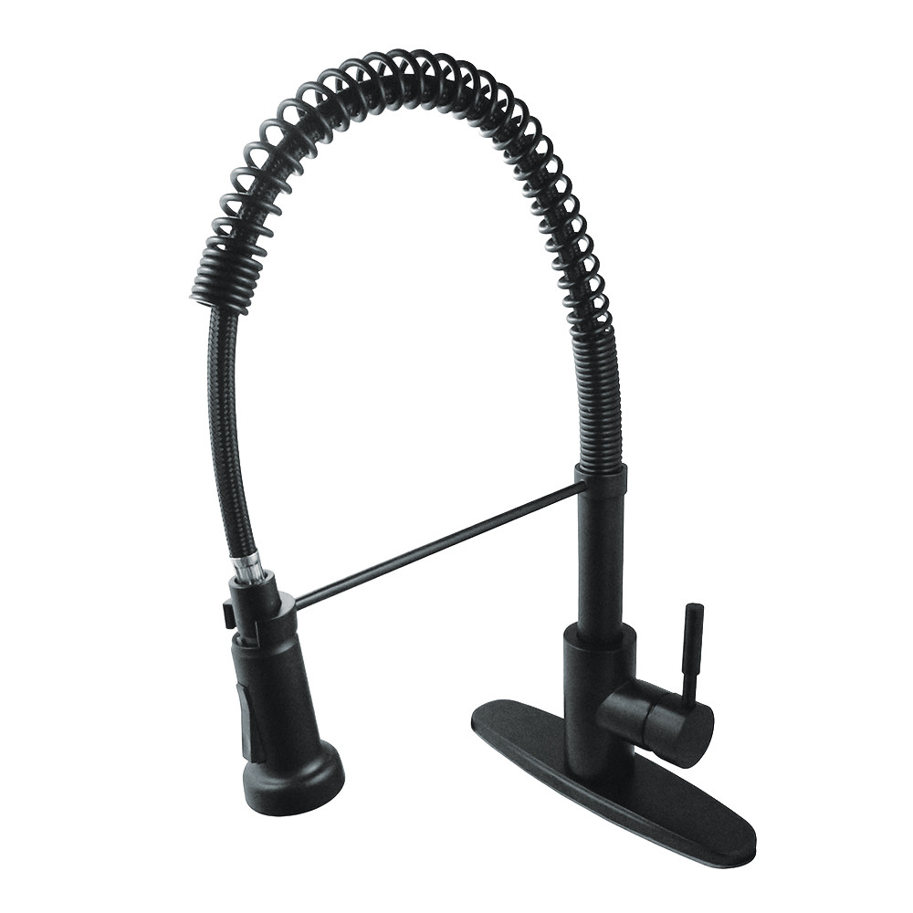 Picture of Kingston Brass GSY8880DL Gourmetier Concord Single-Handle Deck-Mount Pre-Rinse Kitchen Faucet - Matte Black