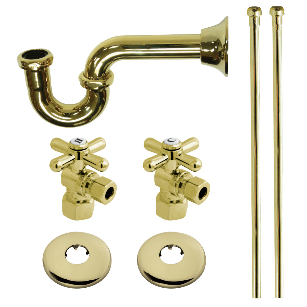 Plumbing Supply Kits Combo, .5 in. IPS Inlet, .38 in. Comp Oulet, Polished Brass