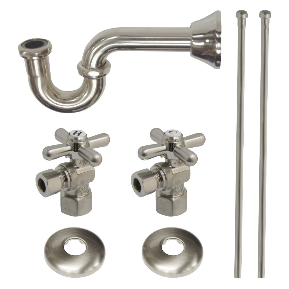 Plumbing Supply Kits Combo, .5 in. IPS Inlet, .38 in. Comp Oulet, Satin Nickel