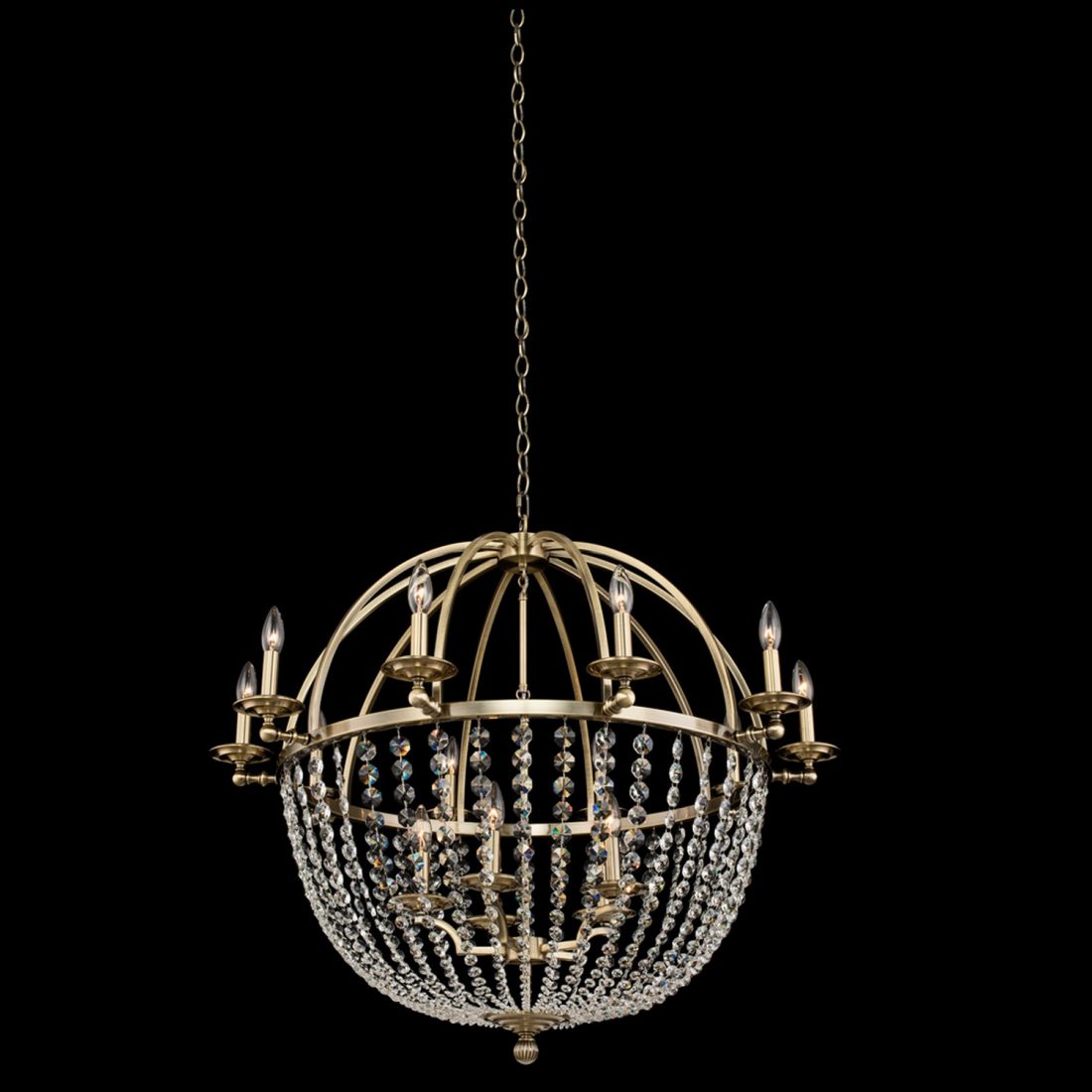 Picture of Allegri 037772 Pendolo 15 Light 10 Arm Orb Chandelier&#44; Brushed Champagne Gold