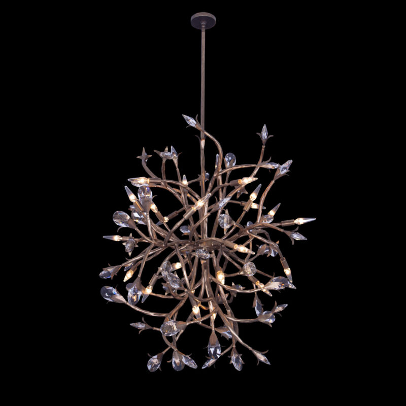 Picture of Allegri 041450-065-FR001 34 in. Fiore Chandelier Pendant&#44; Pearlized Antique Brass