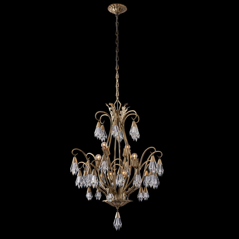 Picture of Allegri 040376-044-FR001 28 in. Tulipani Chandelier&#44; Winter Brass