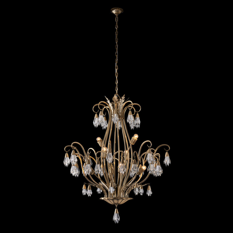 Picture of Allegri 040377-044-FR001 38 in. Tulipani Chandelier&#44; Winter Brass