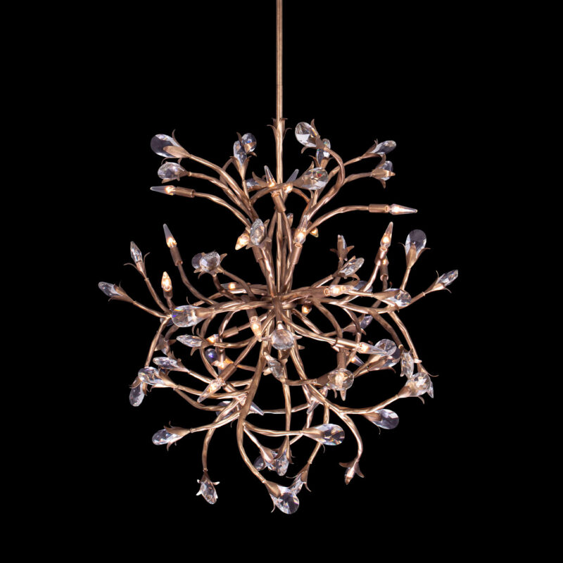 Picture of Allegri 041451-065-FR001 43 in. Fiore Chandelier&#44; Pearlized Antique Brass