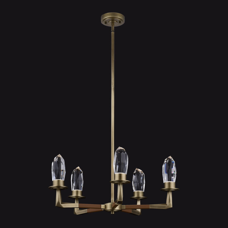 Picture of Allegri 045755-071-FR001 Misto 5 Light LED Chandelier&#44; Satin Brass