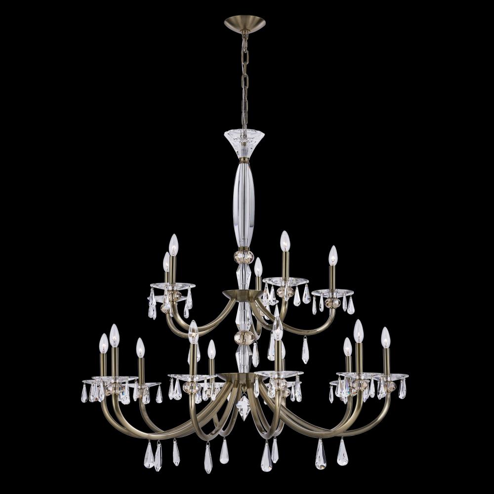 Picture of Allegri 046178-039-FR001 Passo 15 Light Champagne Gold Chandelier&#44; Brushed Brass